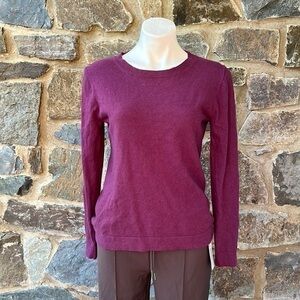 J. Crew Factory Cotton-wool Blend Knit Teddie Sweater in Berry Size Medium